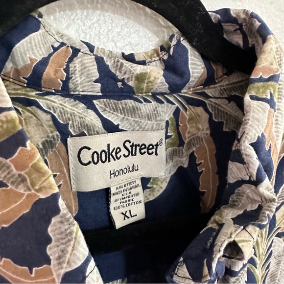 Cooke Street Honolulu Hawaii Aloha Shirt Palm Trees foliage XL Hawaiian - Picture 2 of 7